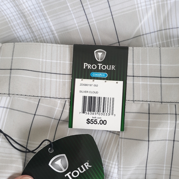 Pro Tour Plaid Golf Shorts size 38 Tan - Picture 2 of 6